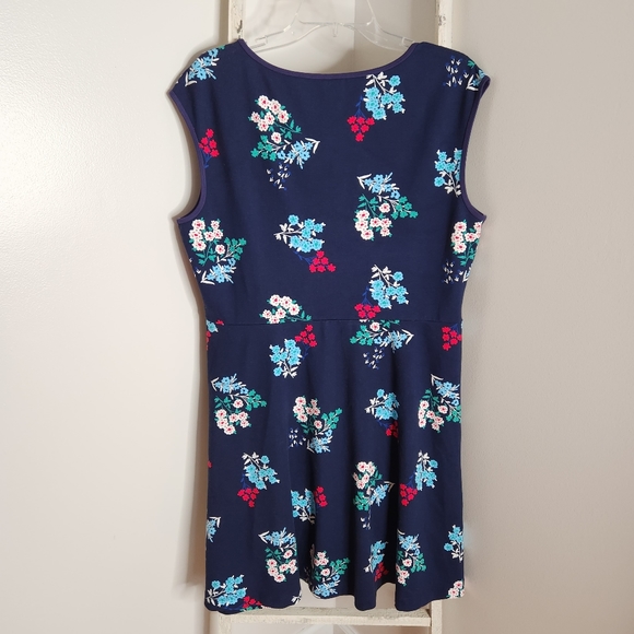 Draper James Dress womens XL floral sleeveless navy ponte a-line - Picture 4 of 5
